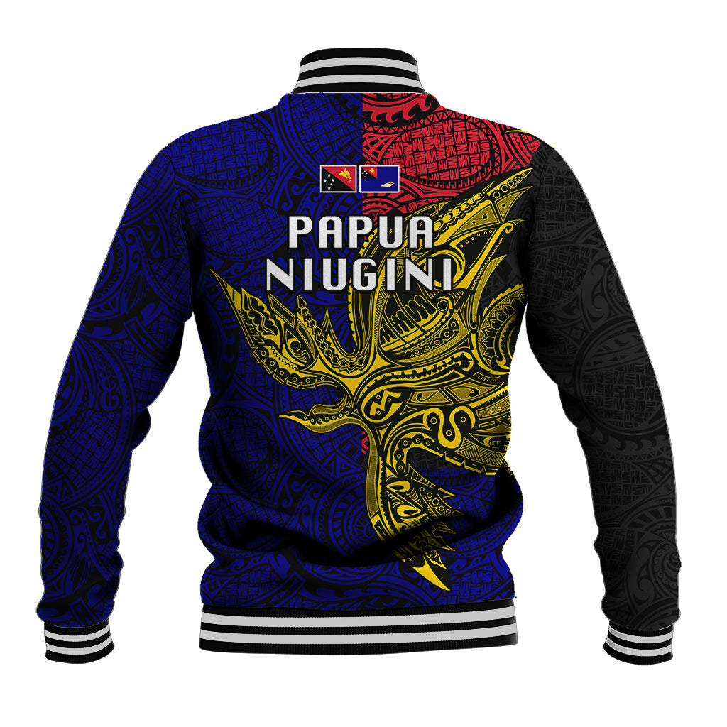 Papua New Guinea West New Britain Province Baseball Jacket PNG Birds Of Paradise Polynesian Arty Style LT03 - Polynesian Pride