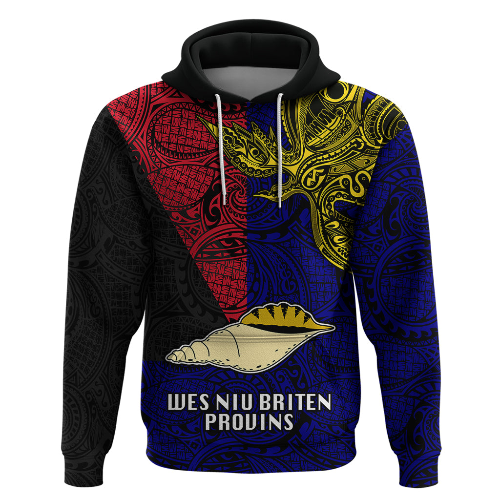 Papua New Guinea West New Britain Province Hoodie PNG Birds Of Paradise Polynesian Arty Style LT03 Blue - Polynesian Pride