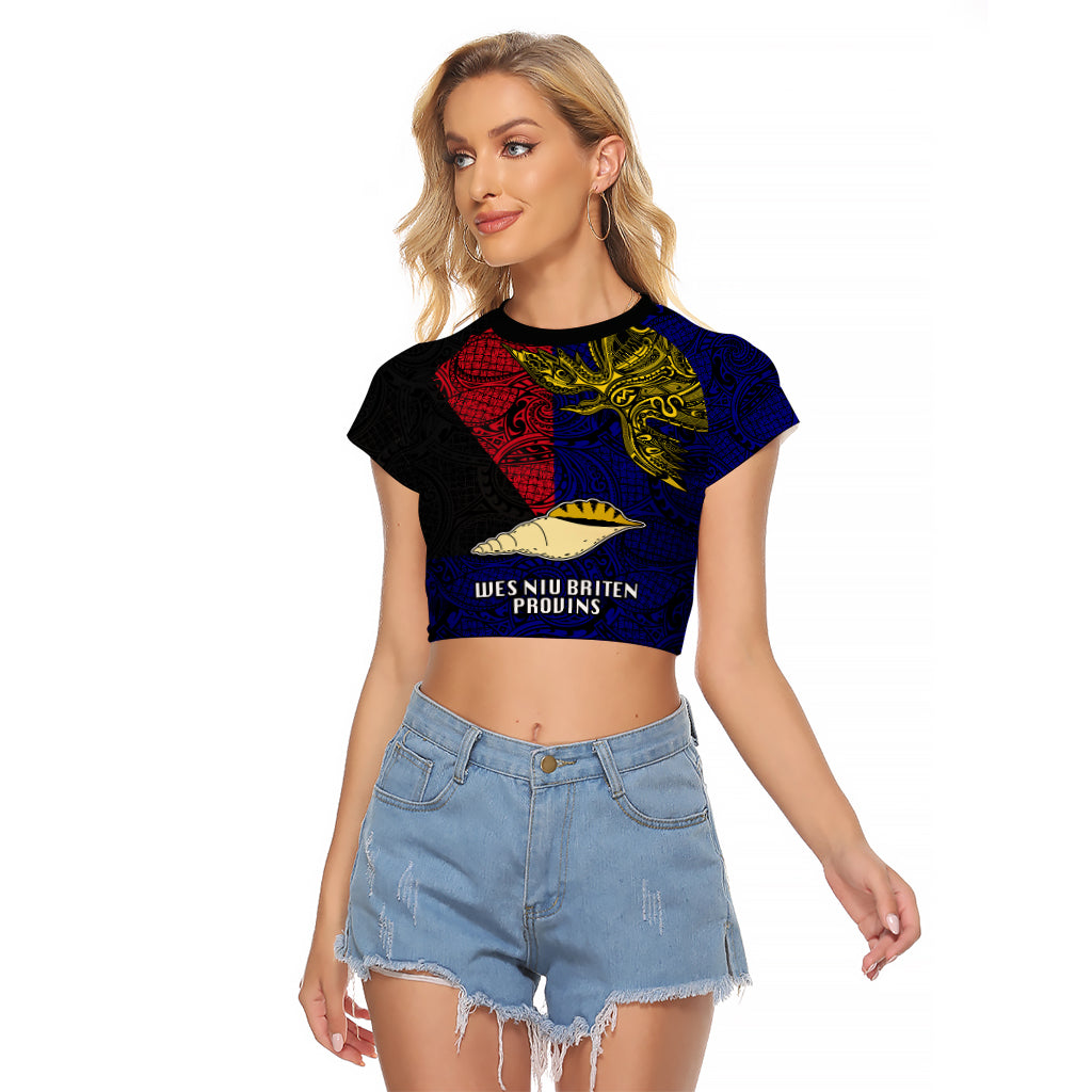 Papua New Guinea West New Britain Province Raglan Cropped T Shirt PNG Birds Of Paradise Polynesian Arty Style LT03 Female Blue - Polynesian Pride