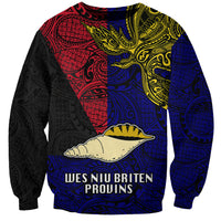 Papua New Guinea West New Britain Province Sweatshirt PNG Birds Of Paradise Polynesian Arty Style LT03 Unisex Blue - Polynesian Pride