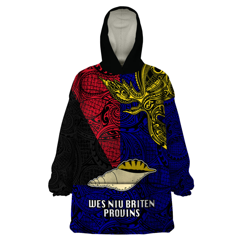 Papua New Guinea West New Britain Province Wearable Blanket Hoodie PNG Birds Of Paradise Polynesian Arty Style LT03 One Size Blue - Polynesian Pride