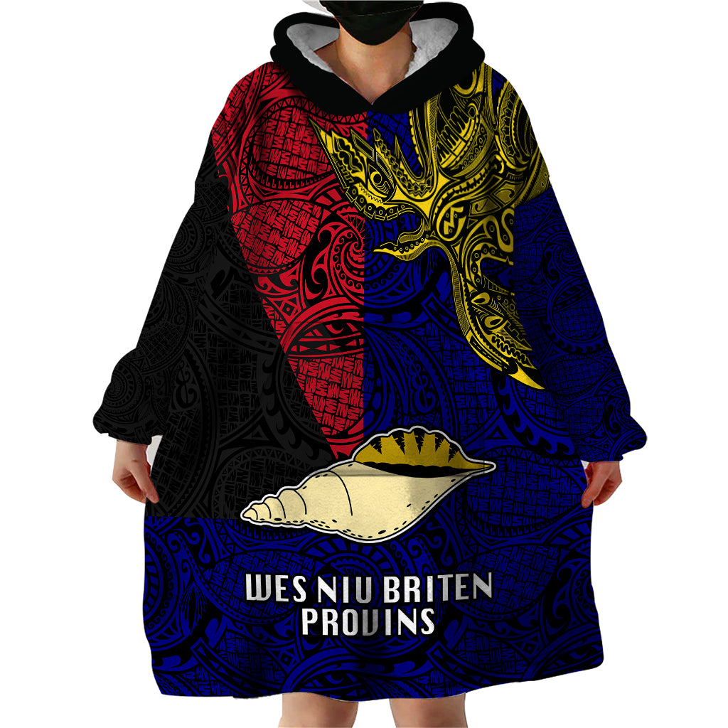Papua New Guinea West New Britain Province Wearable Blanket Hoodie PNG Birds Of Paradise Polynesian Arty Style LT03 - Polynesian Pride