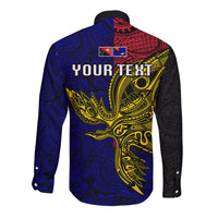 Personalised Papua New Guinea West New Britain Province Long Sleeve Button Shirt PNG Birds Of Paradise Polynesian Arty Style LT03 - Polynesian Pride