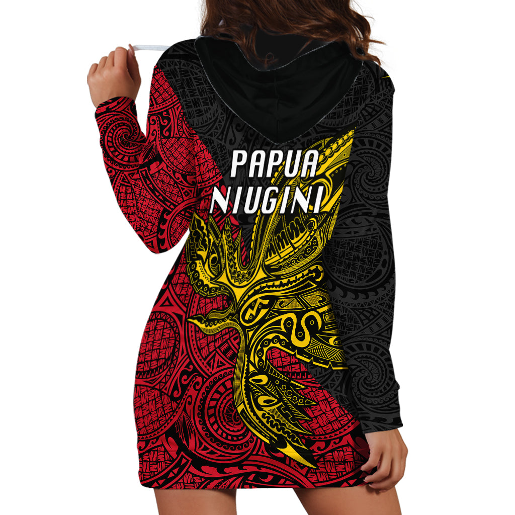 Papua New Guinea Sandaun Province Hoodie Dress PNG Birds Of Paradise Polynesian Arty Style LT03 - Polynesian Pride