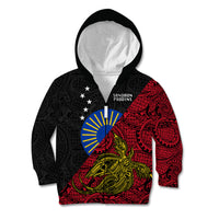 Personalised Papua New Guinea Sandaun Province Kid Hoodie PNG Birds Of Paradise Polynesian Arty Style LT03 Zip Hoodie Red - Polynesian Pride
