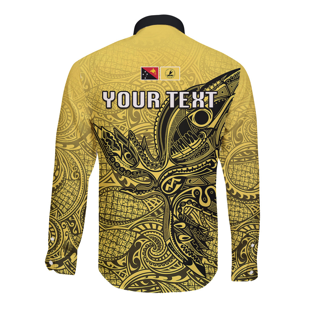 Personalised Papua New Guinea National Capital District Long Sleeve Button Shirt PNG Birds Of Paradise Polynesian Arty Style LT03 - Polynesian Pride