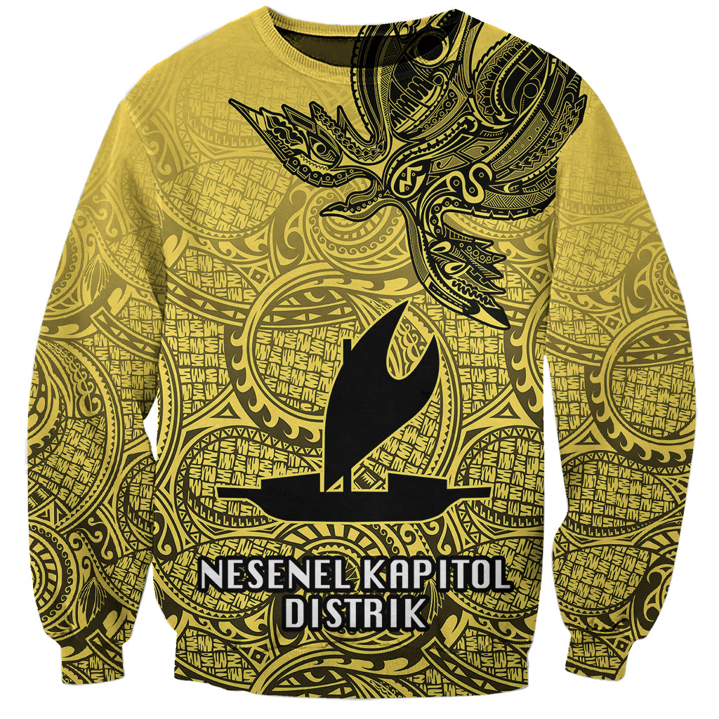Personalised Papua New Guinea National Capital District Sweatshirt PNG Birds Of Paradise Polynesian Arty Style LT03 Unisex Yellow - Polynesian Pride