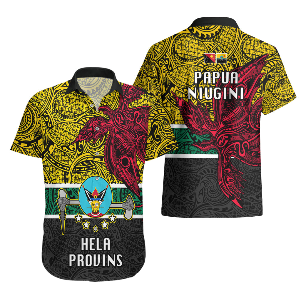 Papua New Guinea Hela Province Hawaiian Shirt PNG Birds Of Paradise Polynesian Arty Style LT03 - Polynesian Pride
