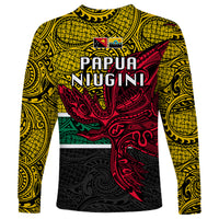 Papua New Guinea Hela Province Long Sleeve Shirt PNG Birds Of Paradise Polynesian Arty Style LT03 - Polynesian Pride