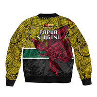 Papua New Guinea Hela Province Sleeve Zip Bomber Jacket PNG Birds Of Paradise Polynesian Arty Style LT03 - Polynesian Pride