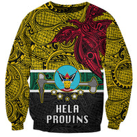 Papua New Guinea Hela Province Sweatshirt PNG Birds Of Paradise Polynesian Arty Style LT03 Unisex Yellow - Polynesian Pride