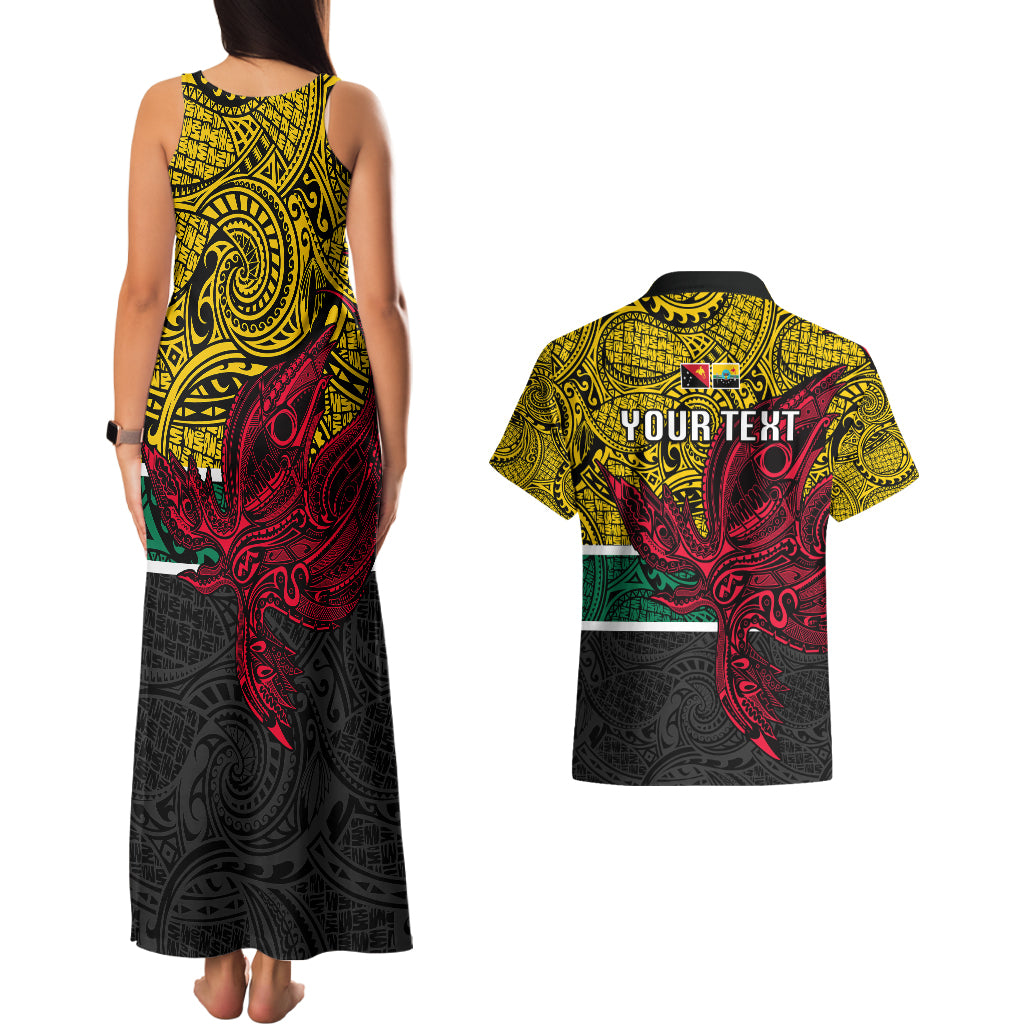 Personalised Papua New Guinea Hela Province Couples Matching Tank Maxi Dress and Hawaiian Shirt PNG Birds Of Paradise Polynesian Arty Style LT03 - Polynesian Pride