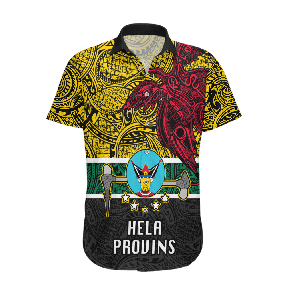 Personalised Papua New Guinea Hela Province Hawaiian Shirt PNG Birds Of Paradise Polynesian Arty Style LT03 Yellow - Polynesian Pride
