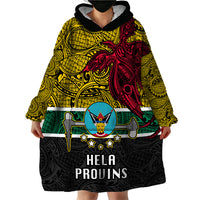 Personalised Papua New Guinea Hela Province Wearable Blanket Hoodie PNG Birds Of Paradise Polynesian Arty Style LT03 - Polynesian Pride