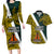 Papua New Guinea Jiwaka Province Couples Matching Long Sleeve Bodycon Dress and Hawaiian Shirt PNG Birds Of Paradise Polynesian Arty Style LT03 Yellow - Polynesian Pride