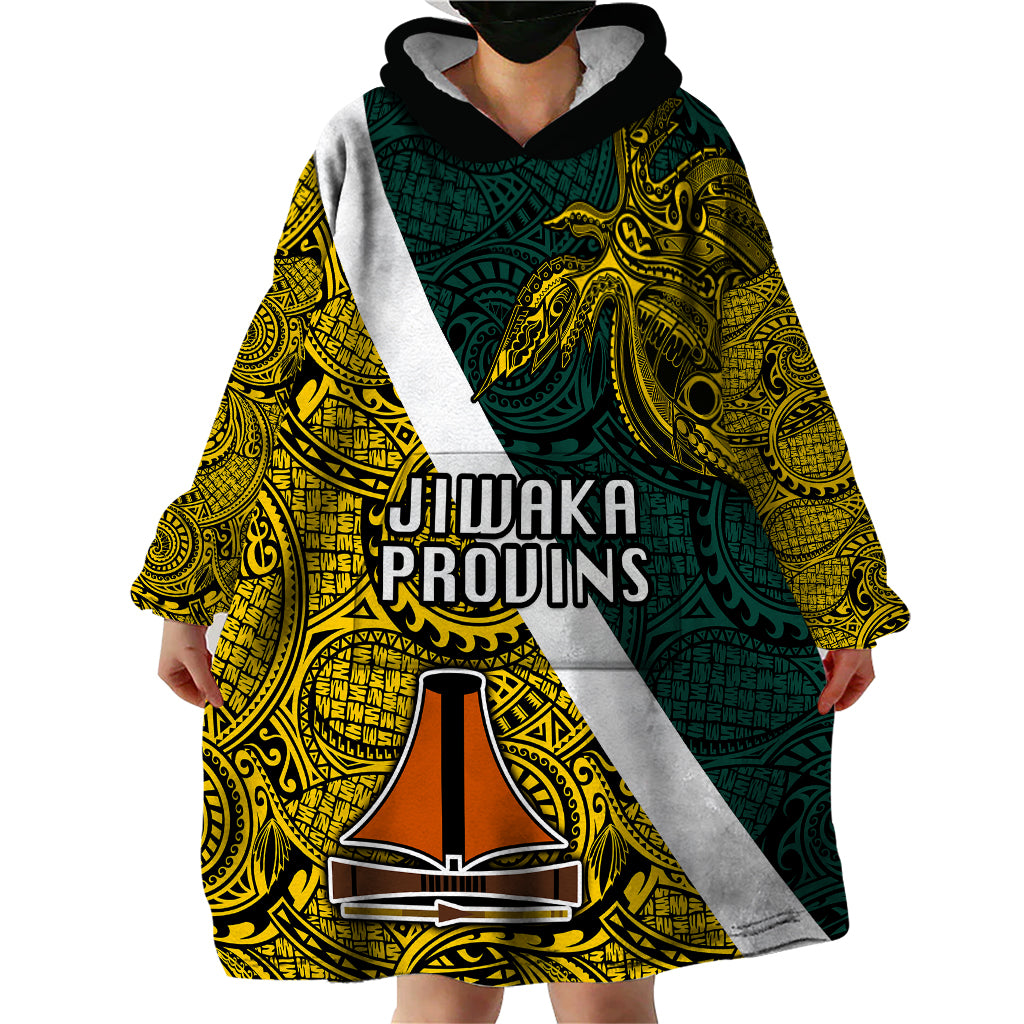 Papua New Guinea Jiwaka Province Wearable Blanket Hoodie PNG Birds Of Paradise Polynesian Arty Style LT03 - Polynesian Pride