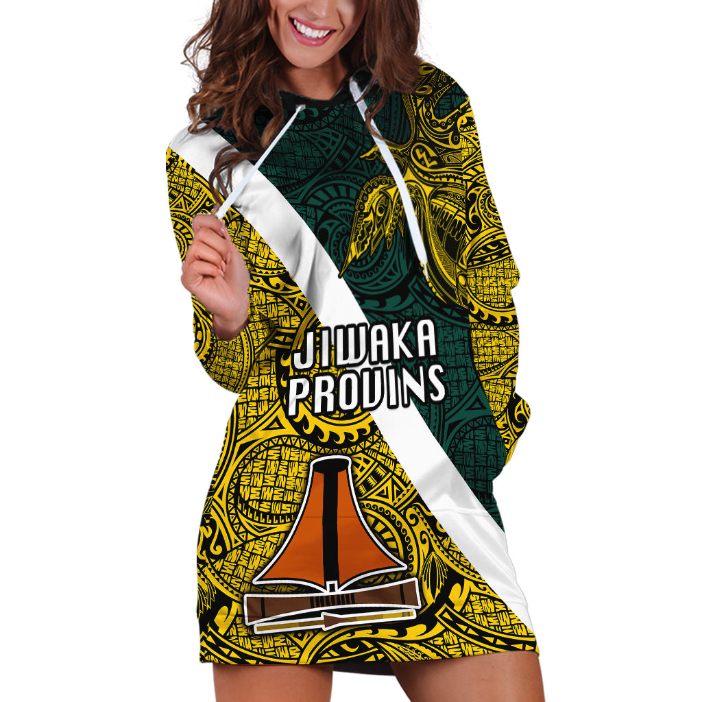 Personalised Papua New Guinea Jiwaka Province Hoodie Dress PNG Birds Of Paradise Polynesian Arty Style LT03 Yellow - Polynesian Pride