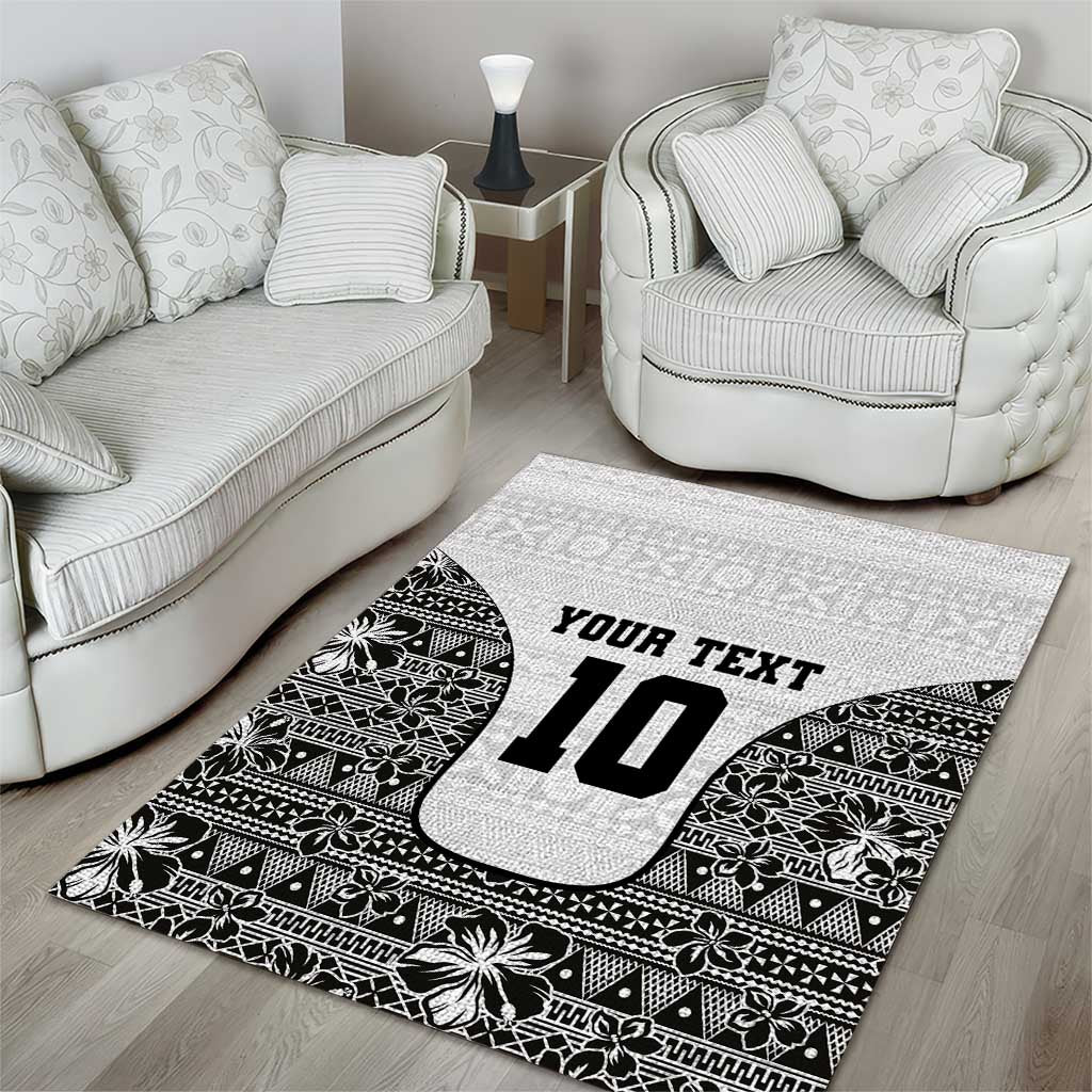 Custom Fiji Pacific Rugby 2024 Area Rug Tapa Tribal and Fijian Masi Pattern