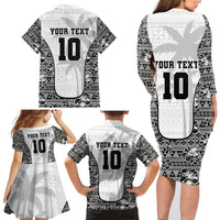 Custom Fiji Pacific Rugby 2024 Family Matching Long Sleeve Bodycon Dress and Hawaiian Shirt Tapa Tribal and Fijian Masi Pattern LT03 - Polynesian Pride
