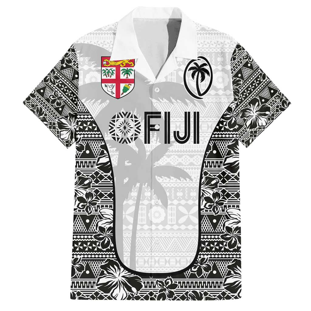 Custom Fiji Pacific Rugby 2024 Family Matching Long Sleeve Bodycon Dress and Hawaiian Shirt Tapa Tribal and Fijian Masi Pattern LT03 Dad's Shirt - Short Sleeve White - Polynesian Pride