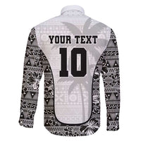 Custom Fiji Pacific Rugby 2024 Family Matching Off Shoulder Maxi Dress and Hawaiian Shirt Tapa Tribal and Fijian Masi Pattern