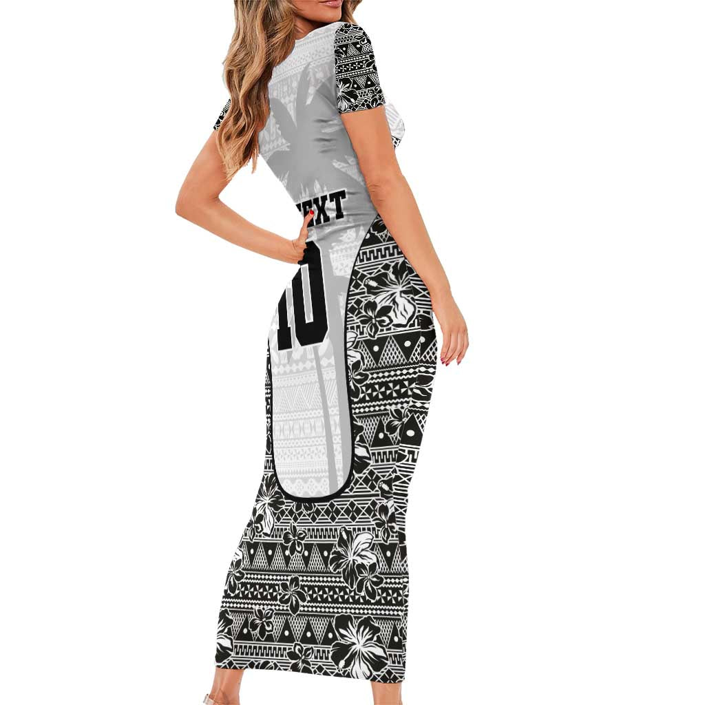 Custom Fiji Pacific Rugby 2024 Family Matching Short Sleeve Bodycon Dress and Hawaiian Shirt Tapa Tribal and Fijian Masi Pattern LT03 - Polynesian Pride