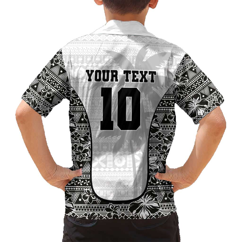 Custom Fiji Pacific Rugby 2024 Family Matching Tank Maxi Dress and Hawaiian Shirt Tapa Tribal and Fijian Masi Pattern