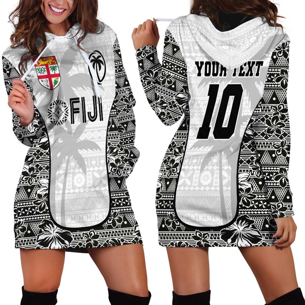 Custom Fiji Pacific Rugby 2024 Hoodie Dress Tapa Tribal and Fijian Masi Pattern