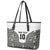 Custom Fiji Pacific Rugby 2024 Leather Tote Bag Tapa Tribal and Fijian Masi Pattern