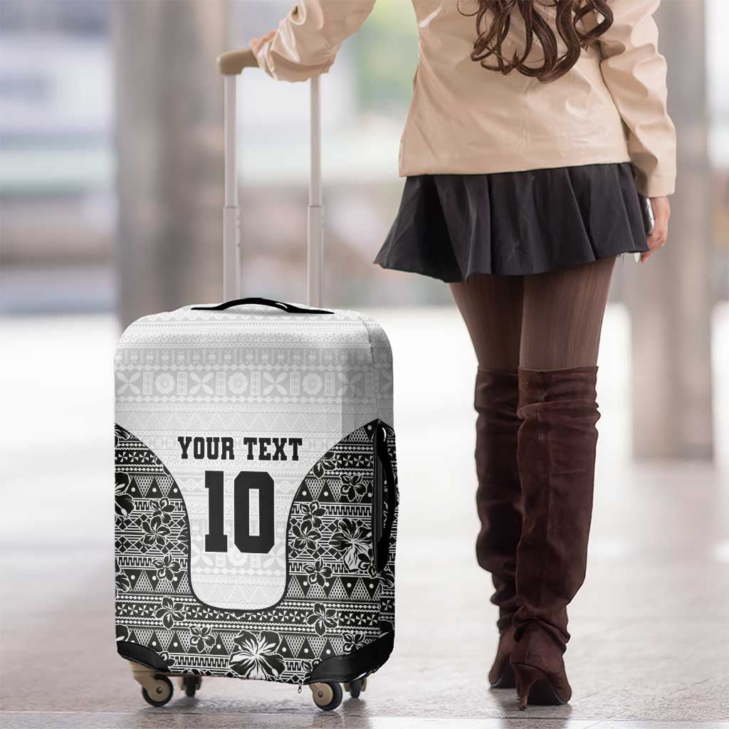 Custom Fiji Pacific Rugby 2024 Luggage Cover Tapa Tribal and Fijian Masi Pattern