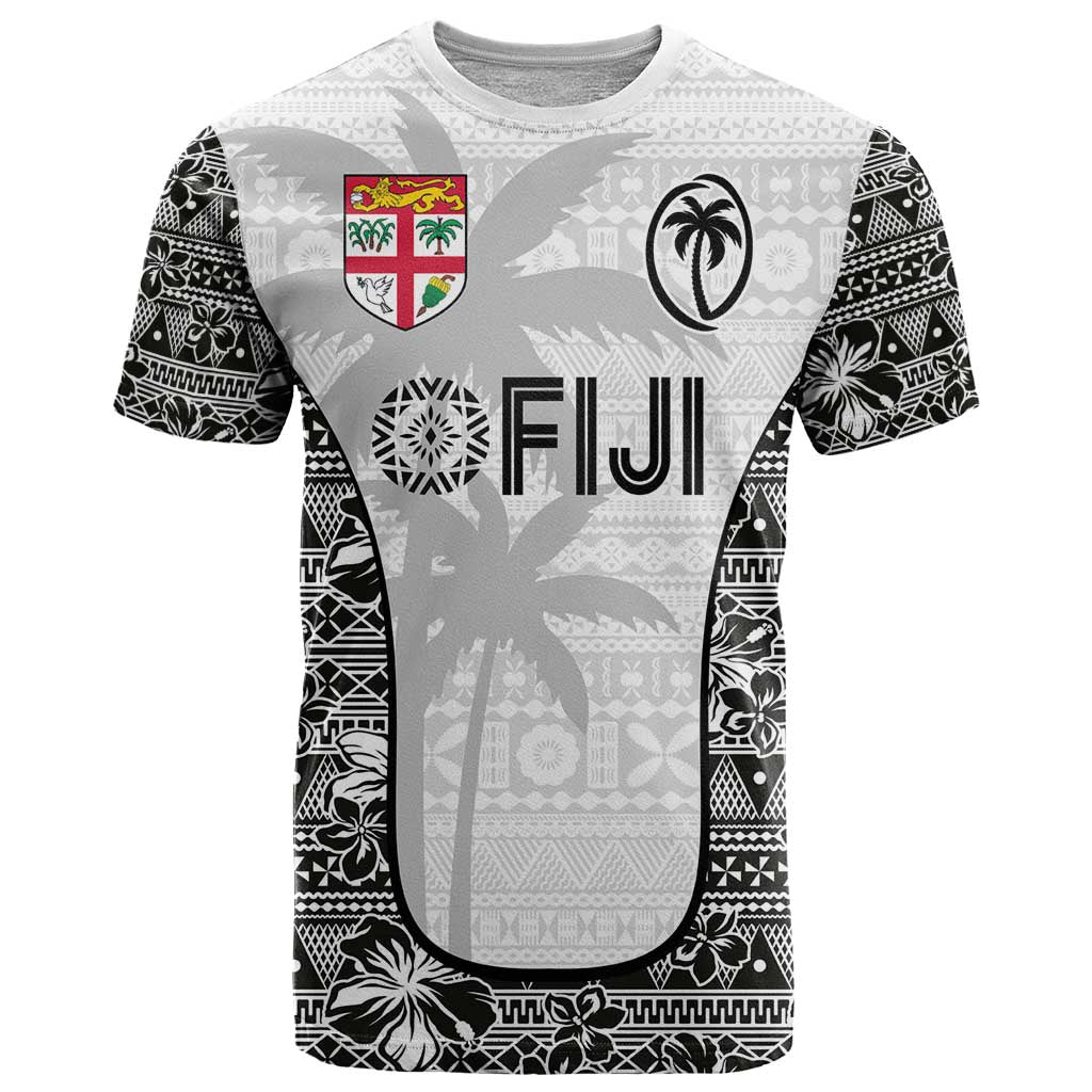 Custom Fiji Pacific Rugby 2024 T Shirt Tapa Tribal and Fijian Masi Pattern LT03 White - Polynesian Pride