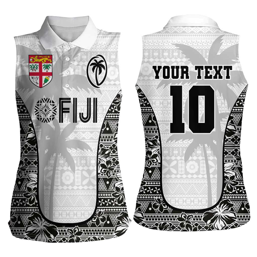 Custom Fiji Pacific Rugby 2024 Women Sleeveless Polo Shirt Tapa Tribal and Fijian Masi Pattern LT03 - Polynesian Pride