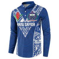 Custom Samoa Pacific Rugby 2024 Button Sweatshirt Polynesian Pacific Tribal Pattern