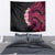 Hawaiian Tropical Plumeria Art Polynesian Tattoo Tapestry Black and Bright Pink Color