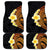 Hawaiian Tropical Plumeria Art Polynesian Tattoo Car Mats Black and Autumn Color Theme