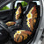 Hawaiian Tropical Plumeria Art Polynesian Tattoo Car Seat Cover Black and Autumn Color Theme