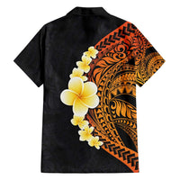 Hawaiian Tropical Plumeria Art Polynesian Tattoo Family Matching Puletasi and Hawaiian Shirt Black and Autumn Color Theme LT03 - Polynesian Pride