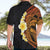 Hawaiian Tropical Plumeria Art Polynesian Tattoo Hawaiian Shirt Black and Autumn Color Theme