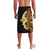 Hawaiian Tropical Plumeria Art Polynesian Tattoo Lavalava Black and Autumn Color Theme