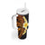 Hawaiian Tropical Plumeria Art Polynesian Tattoo Tumbler With Handle Black and Autumn Color Theme