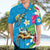 Hawaiian Tropical Flower and Honu Under Blue Water Hawaiian Shirt