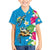 Hawaiian Tropical Flower and Honu Under Blue Water Hawaiian Shirt