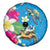 Hawaiian Tropical Flower and Honu Under Blue Water Spare Tire Cover