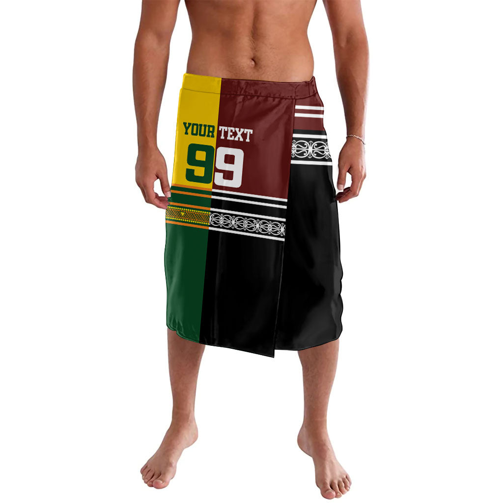 Custom Rugby New Zealand and Australia Lavalava Burgundy Koru Geometric with Aboriginal Chevron Sport Style LT03 Multicolor - Polynesian Pride