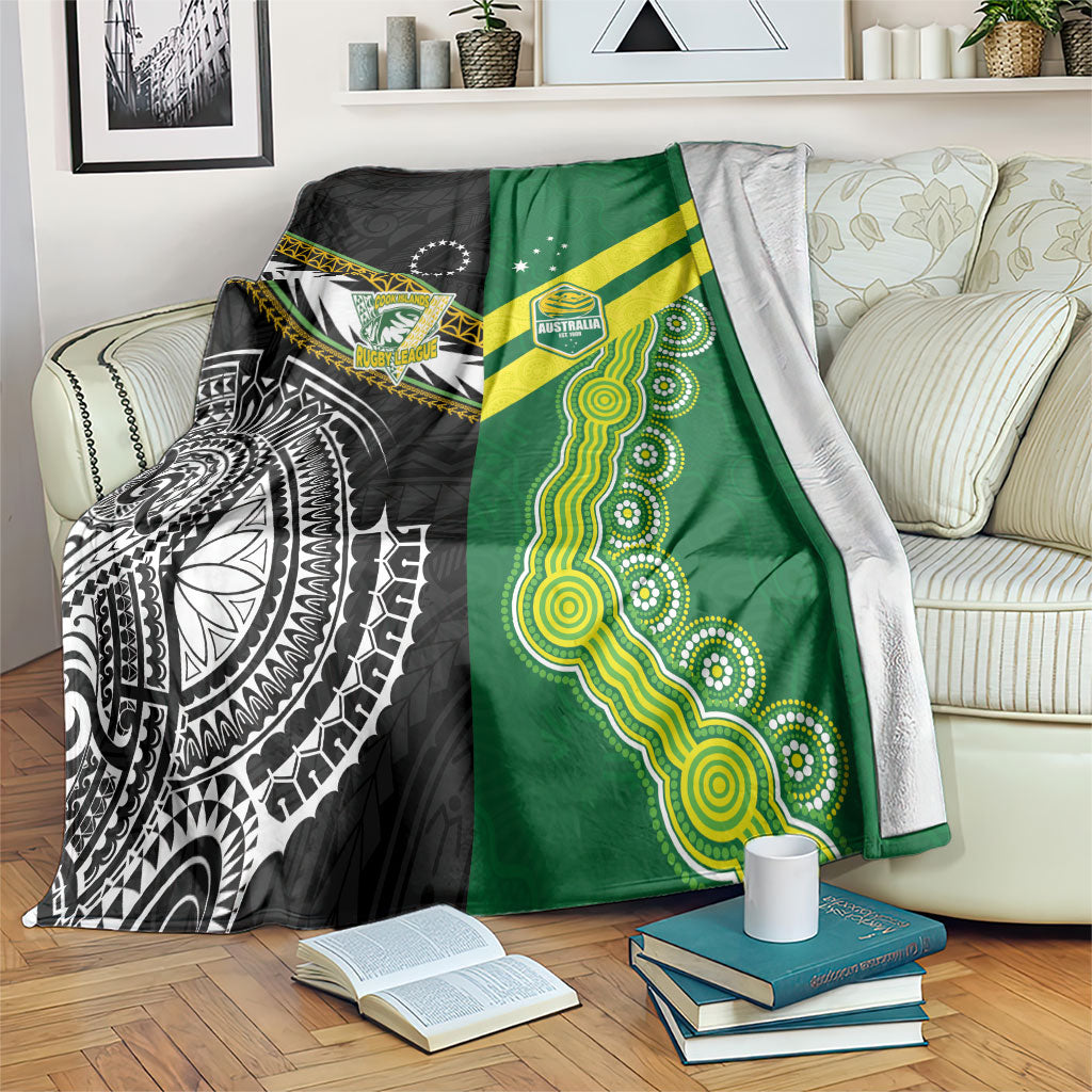 Rugby Cook Islands and Australia Blanket Tatau Tribal with Aboriginal Chevron Sport Style LT03 Multicolor - Polynesian Pride