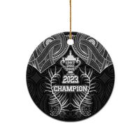 Custom New Zealand Rugby Ceramic Ornament Aotearoa Champion Cup History with Silver Fern LT03 - Polynesian Pride