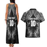 Custom New Zealand Rugby Couples Matching Tank Maxi Dress and Hawaiian Shirt Aotearoa Champion Cup History with Silver Fern LT03 - Polynesian Pride