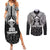 New Zealand Rugby Couples Matching Summer Maxi Dress and Long Sleeve Button Shirt Aotearoa Champion Cup History with Haka Dance LT03 Black - Polynesian Pride