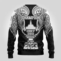 New Zealand Rugby Ugly Christmas Sweater Aotearoa Champion Cup History with Haka Dance LT03 - Polynesian Pride
