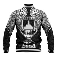 Personalised New Zealand Rugby Baseball Jacket Aotearoa Champion Cup History with Haka Dance LT03 - Polynesian Pride